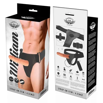 Strap-On Cavo Vibrante Harness Attraction Willian 17 cm Realistico Regolabile Hollow Extender