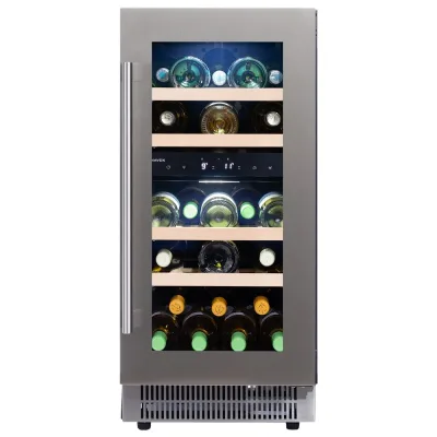 Dunavox Cantina vino a incasso o a libera installazione Flow-32D DAUF-32.78DSS finitura acciaio inox da 38 cm