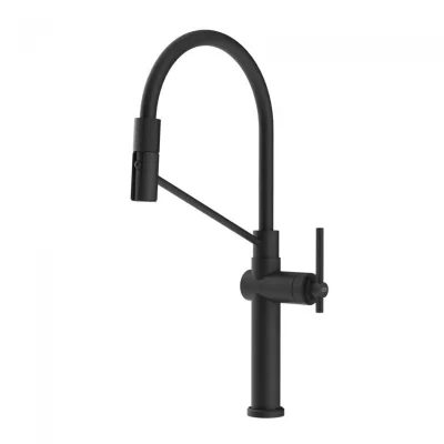 Gessi Miscelatore semi pro monocomando con doccetta estraibile Habito 60664 299 finitura Matte Black