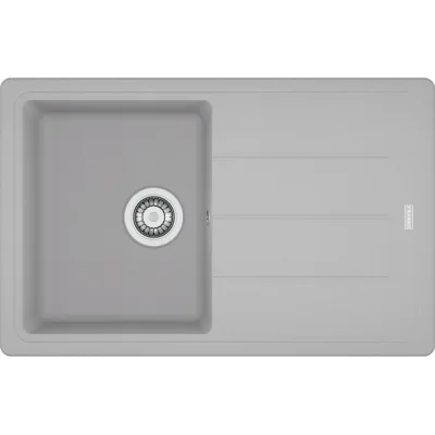 Franke: Lavello una vasca con gocciolatoio Boston Incasso BGF 611-78 114.0275.951 finitura fragranite alluminio da 78x50 cm