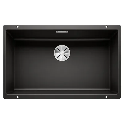 Blanco Lavello a una vasca SUBLINE 700-U Satin Gold 3526001 finitura nero da 73x46 cm - Sottotop