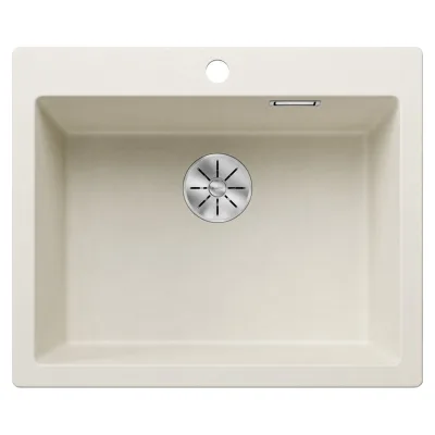Blanco Lavello a una vasca PLEON 6 Platinum 5527137 finitura soft white da 61x51 cm - Sopratop