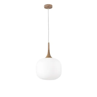 Sospensione in metallo con diffusore in vetro bianco, lampadina E27, 30x150cm