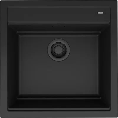 Elleci Lavello una vasca BEST 104 LKB10486 finitura composito K86 nero da 51x51 cm