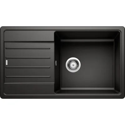 Blanco Lavello una vasca con gocciolatoio LEGRA XL 6 S 1526087 finitura nero da 86x50 cm - Sopratop
