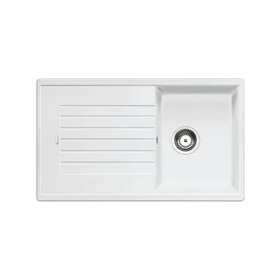 PRONTA CONSEGNA - Blanco | Lavello una vasca con gocciolatoio ZIA 45 SL 1516740 finitura bianco da 86x50 cm - Sopratop