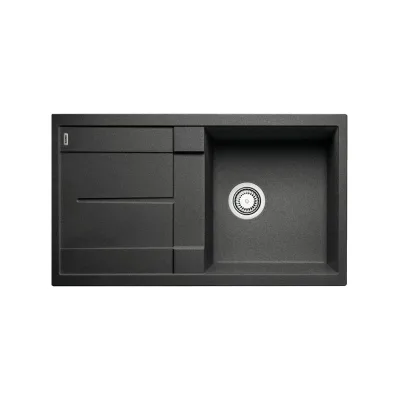 Blanco Lavello una vasca con gocciolatoio METRA 5 S 1513212 finitura antracite da 86x50 cm - Sopratop
