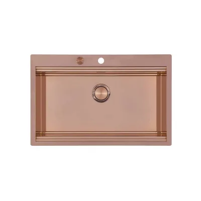Foster Lavello una vasca 1034 058 finitura acciaio PVD copper da 80.6x52 cm - IN PROMOZIONE FINO AL 30/06