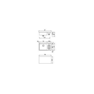 Alpes Lavello filotop LFPS 587/1V1B con bacinella in acciaio inox da 87x51 cm