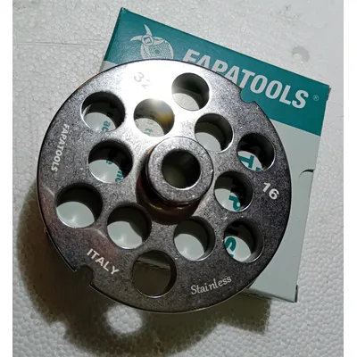 PIASTRA INOX PER TRITACARNE FAPATOOLS  MOD. 22 FORO DA 16 mm