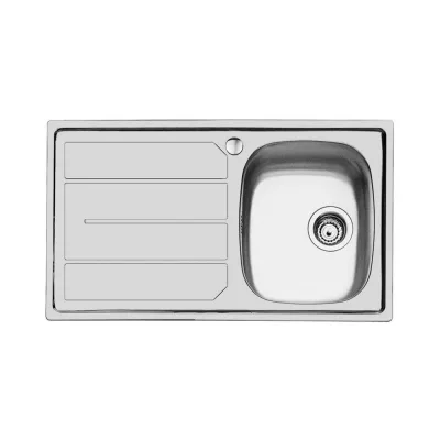 Foster Lavello una vasca con gocciolatoio a sinistra 1186 161 finitura acciaio inox da 86x50 cm