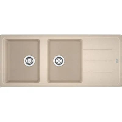 Franke: Lavello due vasche con gocciolatoio Boston BFG 621 114.0276.594 finitura fragranite avena da 116x50 cm