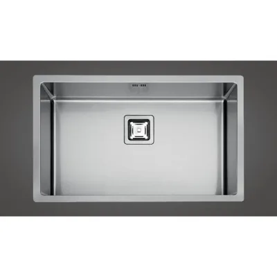 Fulgor Lavello filo e semifilo a una vasca P1B 7545 Q F-SF finitura acciaio inox da 75.5x45 cm