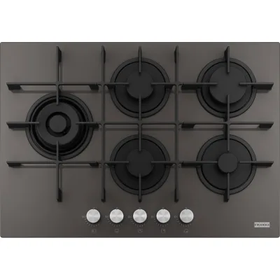 Franke: Piano cottura a gas Maris 750 FHMA 755 4G DCL C 106.0734.779 in cristallo grigio ardesia da 73 cm
