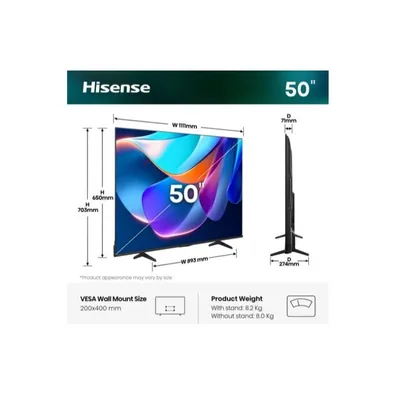 HISENSE ITALY SRL 50 A69S 4K UHD SMART VIDAA 50A69S