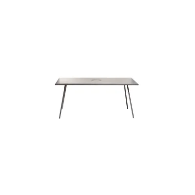 RD Italia Tavolo fisso smontabile LA ROTONDA con struttura e piano in acciaio da 160x80 cm