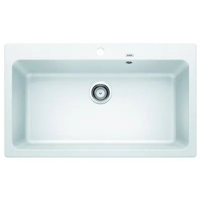 PRONTA CONSEGNA - Blanco | Lavello una vasca NAYA XL 9 1521816 finitura bianco da 86x51 cm - Sopratop