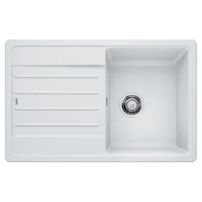 Blanco Lavello una vasca con gocciolatoio LEGRA 45 S 1522203 finitura bianco da 78x50 cm - Sopratop