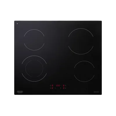 De Longhi Piano cottura a piastre radianti PVC 61 N in vetroceramica nero da 60 cm
