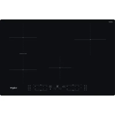 Whirlpool Piano cottura a induzione WB B4877 NE in vetroceramica nero da 77 cm