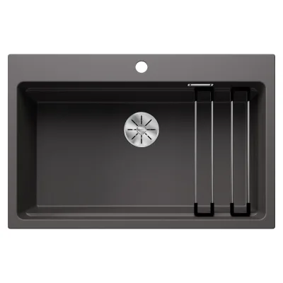 Blanco Lavello a una vasca ETAGON 8 Dark Steel 4525188 finitura grigio roccia da 78x51 cm - Sopratop