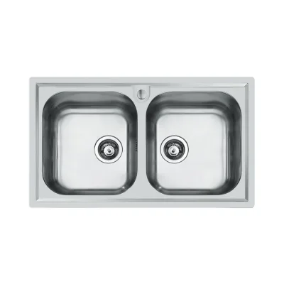 Foster Lavello due vasche 1974 960 finitura acciaio inox da 86x50 cm