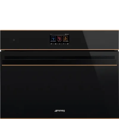 PRONTA CONSEGNA - Smeg S Forno compatto combinato vapore Galileo Steam100 Pro SO4604S4PNR finitura vetro nero e rame da 60 cm