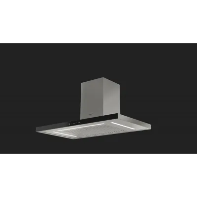 Fulgor Cappa a parete FTHD 900 TC BKX finitura inox e vetro nero da 90 cm