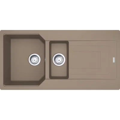 Franke Lavello una vasca con vaschetta e gocciolatoio Urban Incasso UBG 651 114.0686.780 in fragranite oyster da 100x50 cm