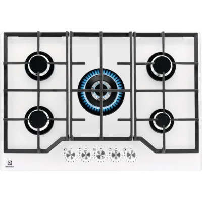 Electrolux Piano cottura a gas KGG75362W finitura cristallo temperato bianco da 74 cm