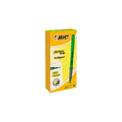 PENNARELLO FLUORESCENTE BIC Highlighter Grip Inchiostro a base d'acqua Linea 1,60 - 3,30 mm Colore VERDE 811932
