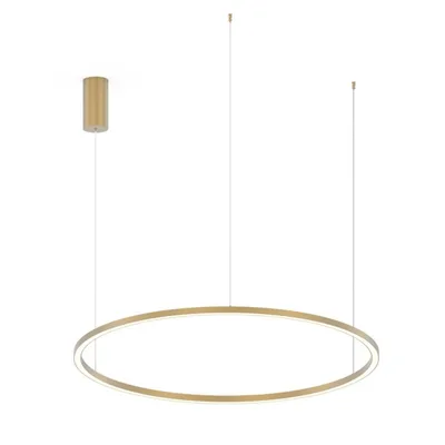 Lampadario a sospensione LED Oro circolare in Alluminio 60W, CCT, 150x120cm