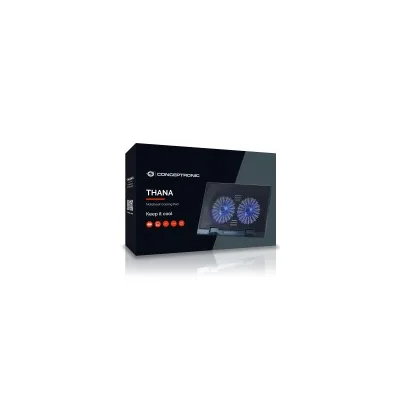 Base di raffreddamento Conceptronic Thana 02 per laptop fino a 17" 2 ventole LED blu Colore nero