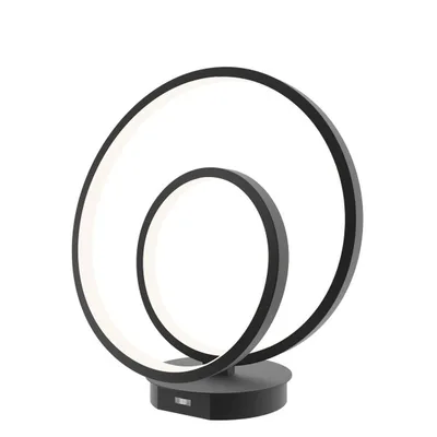 Lampada da tavolo LED nera a spirale moderna, 15W, CCT, 30x31cm