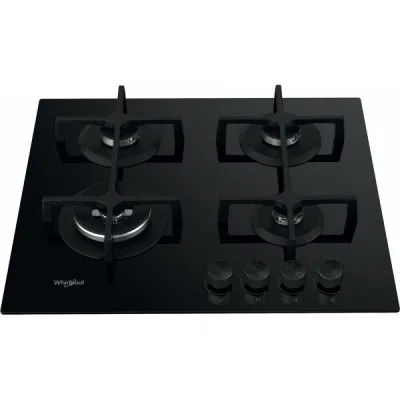 Whirlpool Piano cottura a gas GOA 6423/NB1 finitura vetro nero da 60 cm