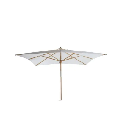 Unopiù Ombrellone LIPARI in legno con telo in tessuto acrilico da 300x300 cm - Con piastra di base - IN PROMOZIONE FINO AL 6/07