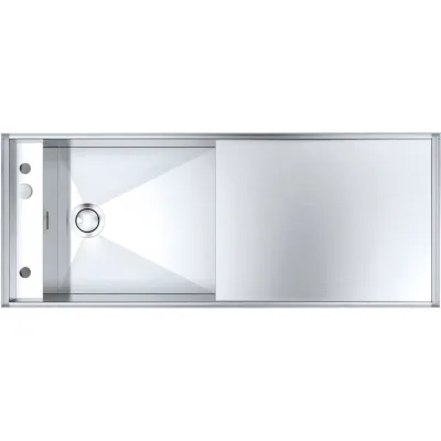 Barazza Lavello una vasca con gocciolatoio LAVELLI MIZU 1LMZ135 finitura inox satinato da 130x52 cm - IN PROMOZIONE FINO AL 6/07