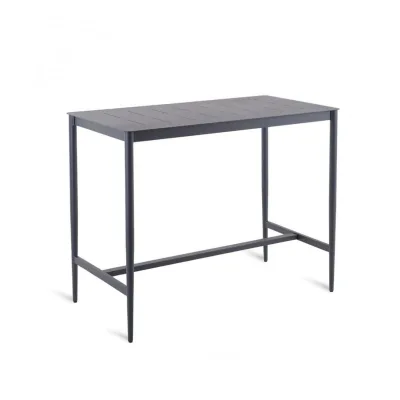 Unopiù Tavolo alto fisso LUCE in alluminio da 135x70 cm