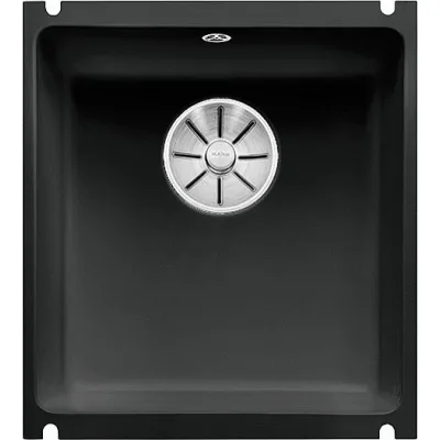 Blanco Lavello una vasca SUBLINE 375-U 1516044 in ceramica nero da 41.4x45.6 cm - Sottotop