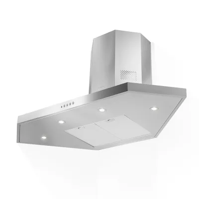 Faber Cappa ad angolo a parete STILO ANGOLO/SP LED EV8 X A100 325.0538.982 finitura acciaio inox da 100x100 cm