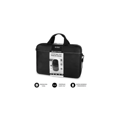 Borsa Custodia Subblim Briefcase Select Pack con mouse wireless ergonomico ed extra sottile fino a 15.6 pollici