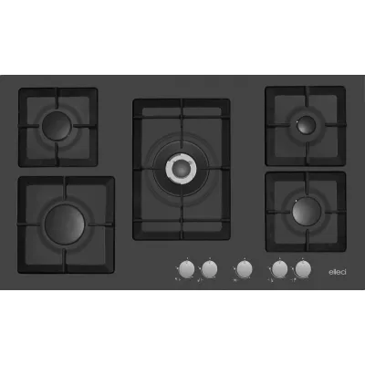 Elleci Piano cottura a gas PLANO 90 PGSP90140CS finitura G40 nero da 90 cm