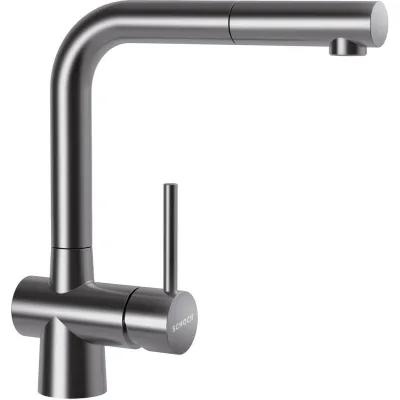Schock Miscelatore monocomando con doccetta LAIOS CON DOCCIA 517120EDM finitura acciaio inox massiccio