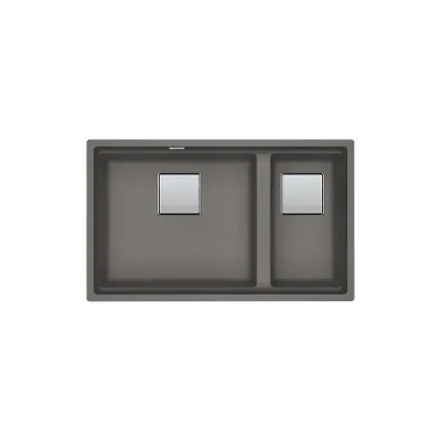 Franke: Lavello due vasche Vasche Kubus 2 Sottotop KNG 120 125.0529.875 finitura fragranite stone grey da 72x42 cm