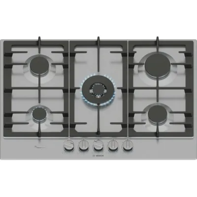 Bosch Piano cottura a gas PCQ7A5I95 finitura acciaio inox da 75 cm - Serie 6
