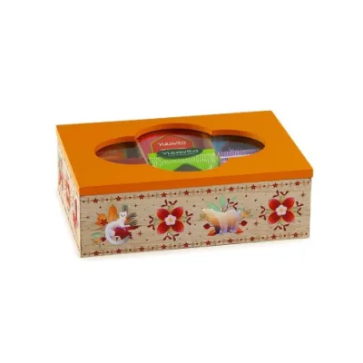 NEAVITA COFANETTO DI LEGNO BIO ARANCIONE A 6 SCOMPARTI CON 30 TISANE ASSORTITE