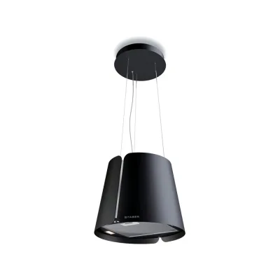 Faber Cappa a isola sospesa BEAT BK MATT F45 345.0612.337 finitura nero opaco da Ø43 cm