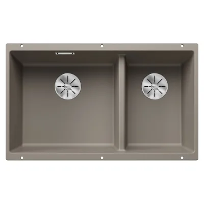 Blanco Lavello a due vasche SUBLINE 430/270-U Satin Gold 3523158 finitura tartufo da 75x46 cm - Sottotop