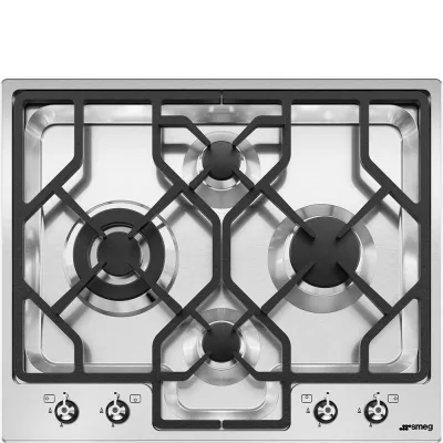 PRONTA CONSEGNA - Smeg S Piano cottura a gas PGF64-4 in acciaio inox da 60 cm
