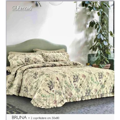 Trapuntino Matrimoniale Bruna Fantasia Fiori- GF Ferrari